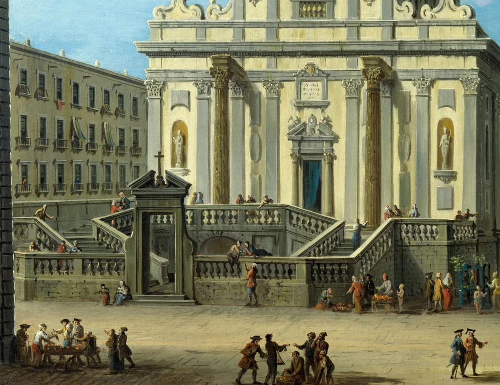 Piazza san Gaetano e la Basilica di san Paolo a Napoli - dettaglio